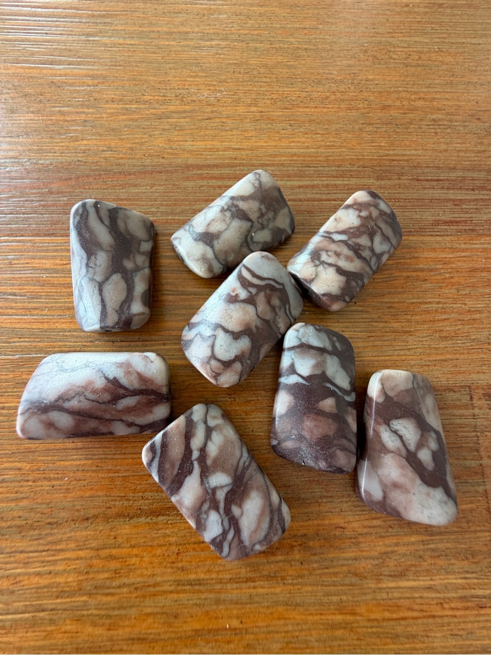 8 Oblong Twist Brown African Landscape Jasper Gemstone Beads for Jewelry Making